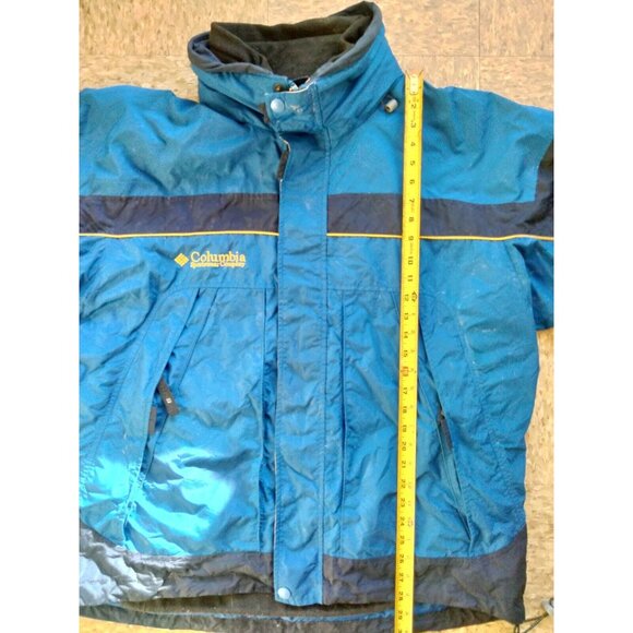 Columbia Coat Men's Large 1990s 2 in 1 Jacket Double Zip radial‎ sleeve fleece - Picture 3 of 10